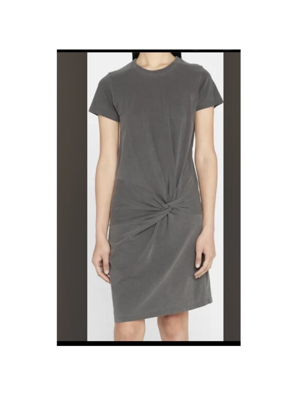 NSF GRAY KNOT FRONT KADEN SHORT SLEEVE T-SHIRT DRESS SIZE MEDIUM